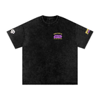 stone washed Dungeon Crawler Carl Shirt - Featuring hand drawn image of Princess Donut. sleeve embellishments with quippy taglines and player killer skulls. has front and back printing. 
