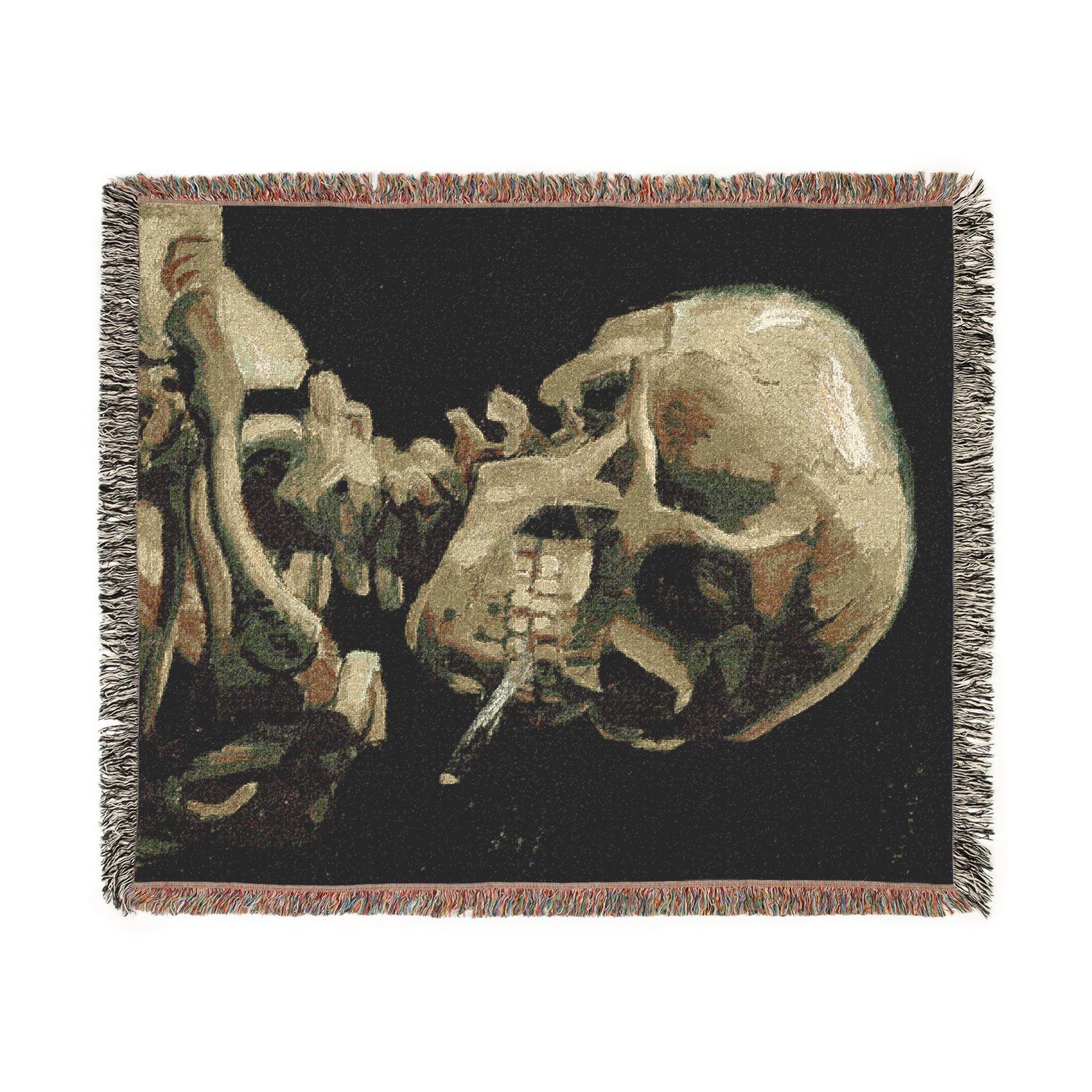 Van Gogh Skeleton Smoking - Blanket