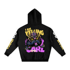 stone washed Dungeon Crawler Carl Shirt - Featuring hand drawn image of Princess Donut. sleeve embellishments with quippy taglines and player killer skulls. has front and back printing. 