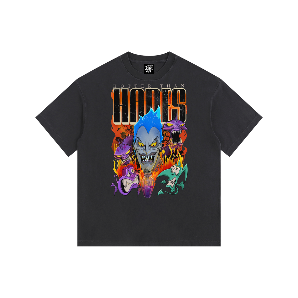hades Vintage Washed Oversized Cotton T-Shirt