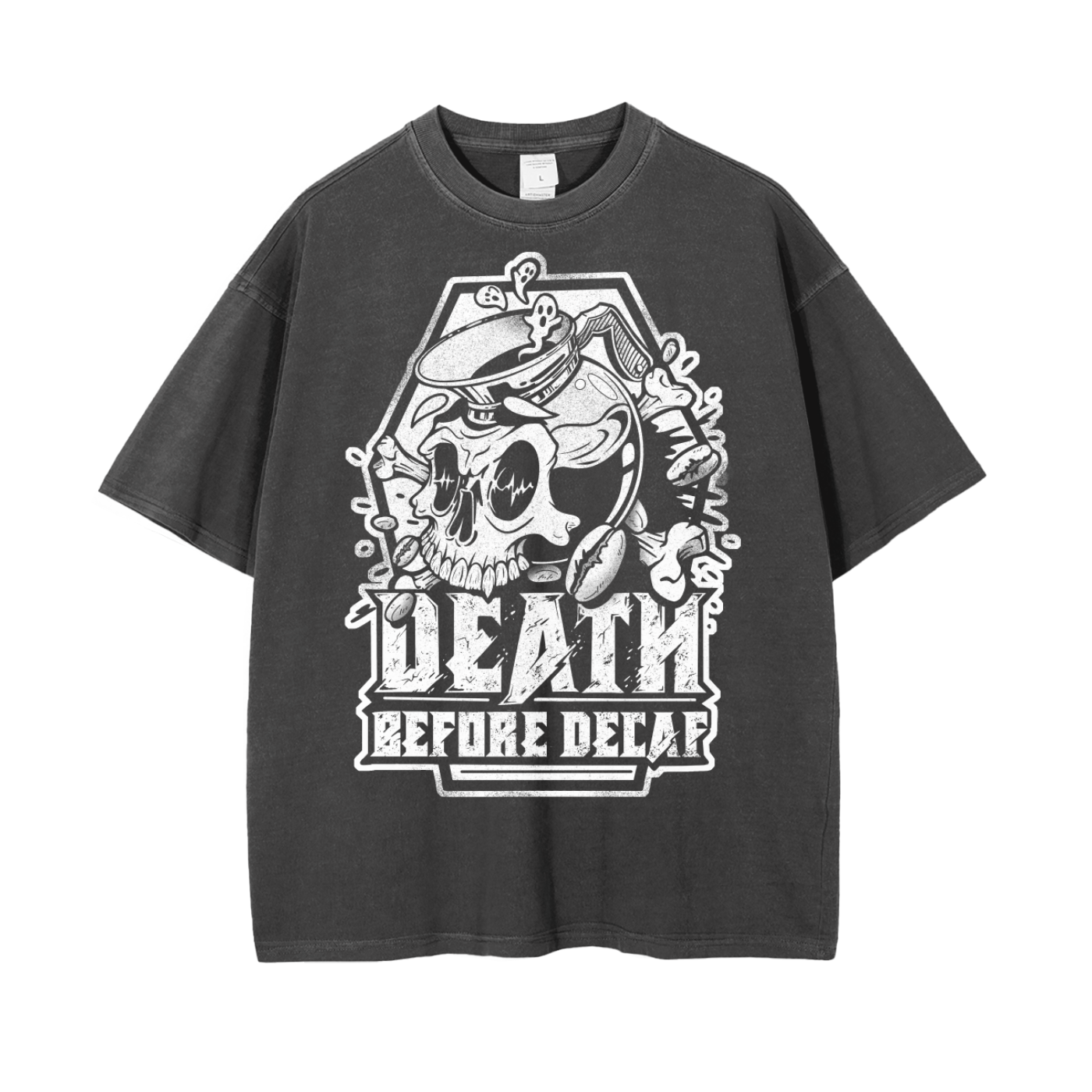 Death Before Decaf - v2 - Baggy Tee
