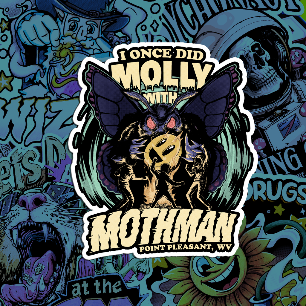 Molly with Mothman - Sticker