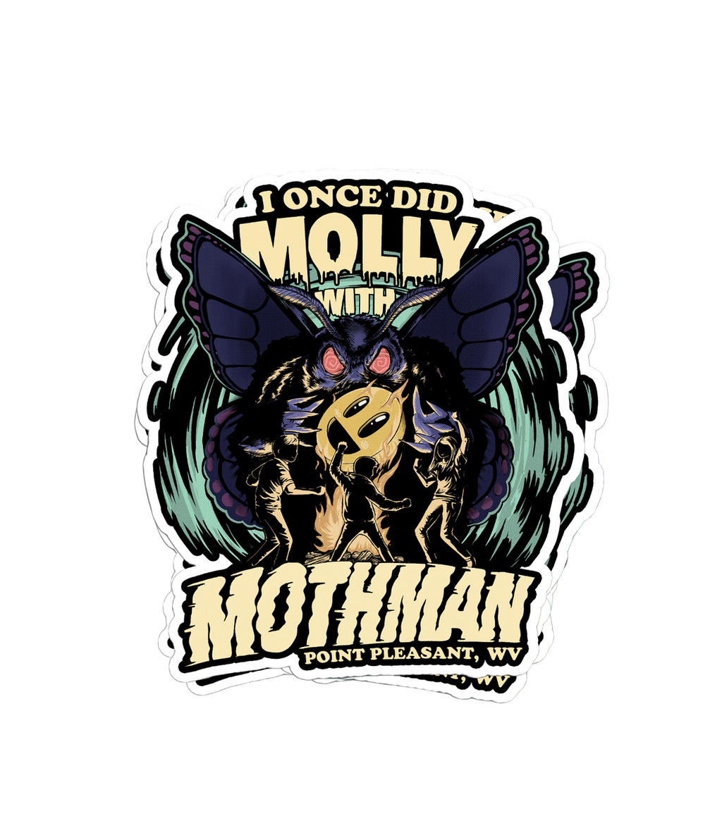 Molly with Mothman - Sticker